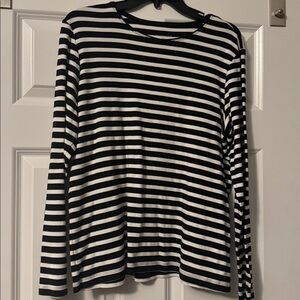 Christopher & Banks Black and White Striped Top
